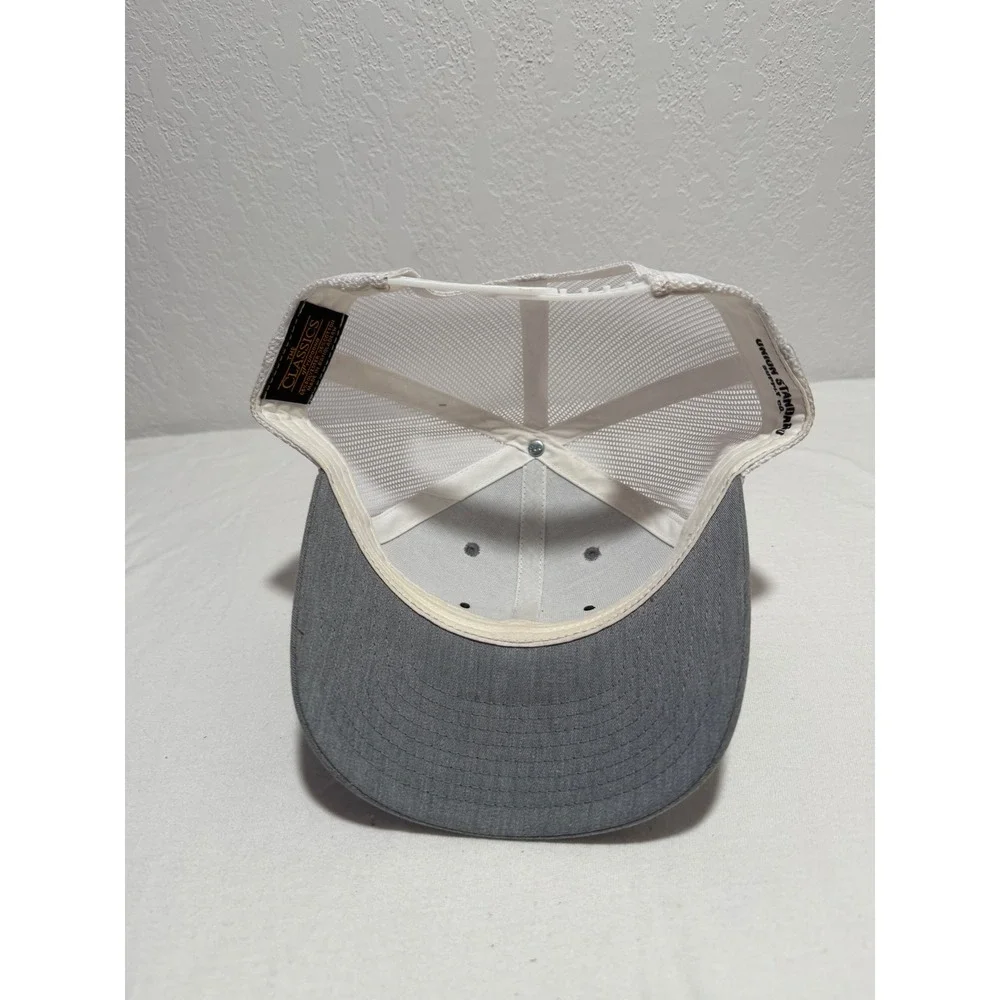 Union Standard Supply Co American Flag Wood Patch Trucker Hat Gray White Snapbck